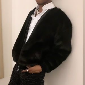 Black Mink fur Guess coat